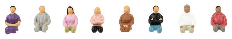 Sitting People without Legs Set 2 -- pkg(8), HO, Faller Gmbh 151700