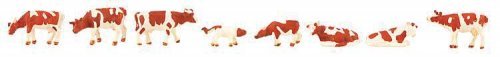 Cows -- Brown and White pkg(8), N, Faller Gmbh 155902