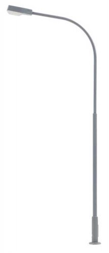 LED Streetlight -- Single-Arm Curved Mast, 3-11/16′ 9.4cm Cool White pkg(1), HO, Faller Gmbh 180219