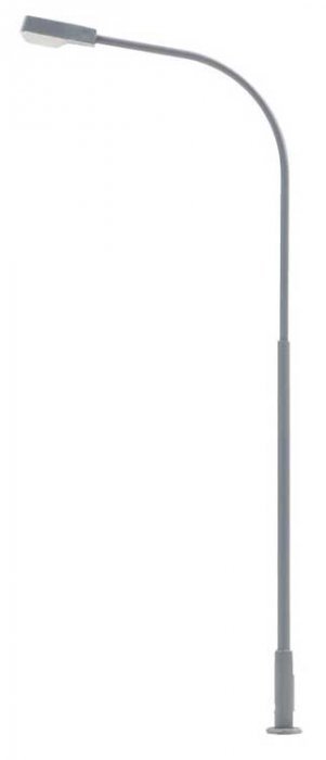 LED Streetlight -- Single-Arm Curved Mast, 3-11/16′ 9.4cm Cool White pkg(1), HO, Faller Gmbh 180219
