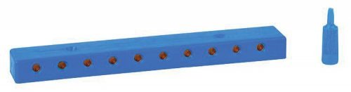 Low-Voltage Distribution Terminal (Plate) -- 10 Sockets and Plugs, 3/32′ 2.5mm (blue), All Scales, Faller Gmbh 180803