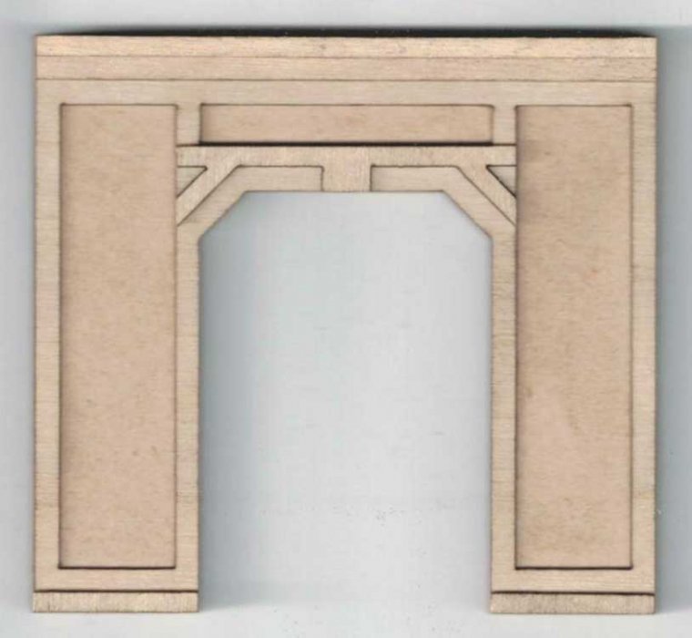 Single-Track Concrete Tunnel Portal - Laser-Cut Wood Kit -- 3 x 2-3/4 x 1/4′, N, GCLaser 9107