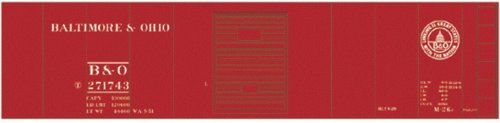 Railroad Decal Set -- Baltimore & Ohio Class M26c 40′ Boxcar (13 States Logo), HO, Tichy Train Group 10076