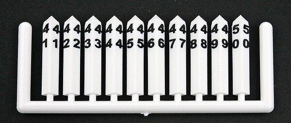 Concrete Milepost Markers 1-50 -- White w/Black Printing pkg(50), HO, Tichy Train Group 8184