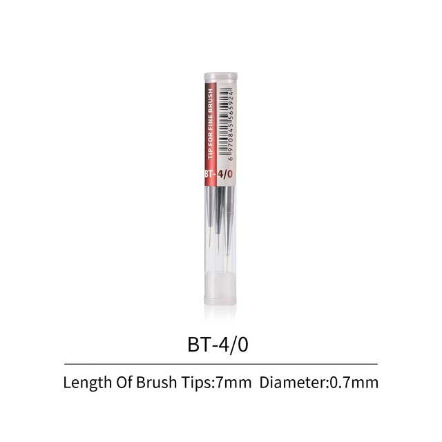 Interchangeable Aluminum-Shank Fine Brush Tips -- 4/0 pkg(3), All Scales, DSPIAE 40