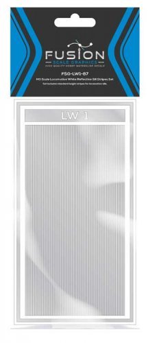 Railroad Locomotive White Reflective Sill Stripes Set, HO, FUSION SCALE GRAPHICS 160002