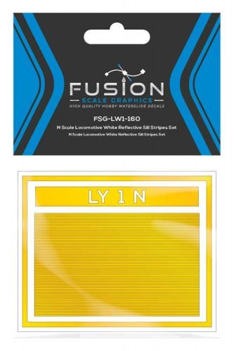 Railroad Locomotive Yellow Reflective Sill Stripes Set, N, FUSION SCALE GRAPHICS 260003