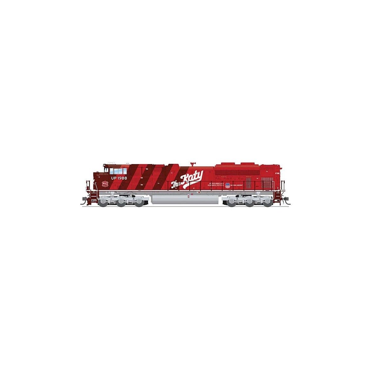 EMD SD70ACe - Sound, DCC and Smoke - Paragon4(TM) -- Union Pacific 1988 (Missouri-Kansas-Texas Heritage, red, silver), HO, Broad