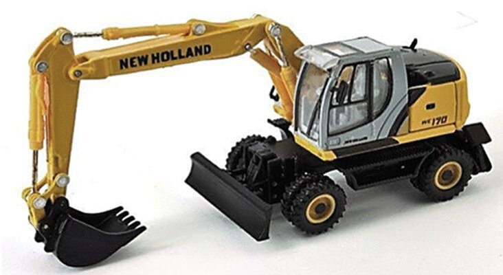 New Holland We170 Wheeled Excavator -- Yellow, Black, HO, Herpa Models 6480
