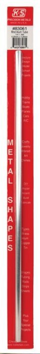 Aluminum Tube - 12` 30cm Long -- 1/4` 6.35mm OD .049` 1.25mm Thick Wall, All Scales, K & S Engineering 83061