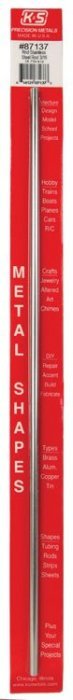 Stainless Steel Rod - 12` 30cm Long -- 3/16` 4.76mm Diameter, All Scales, K & S Engineering 87137