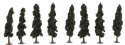 Evergreen-Conifer Trees - Super Scenic Series -- 4-1/4 - 4-5/16′ 10.8 - 11cm pkg(8), All Scales, JTT Miniature Tree 92134