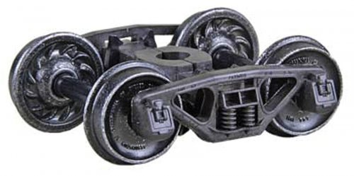 Bettendorf 50-Ton Self-Centering HGC Trucks -- Code 88 (.088`) 33` Ribbed-Back RP-25 Wheel, HO, Kadee Quality Products 1565