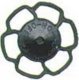 Champion Peacock Type Brake Wheels pkg(8) -- Black, HO, Kadee Quality Products 2044