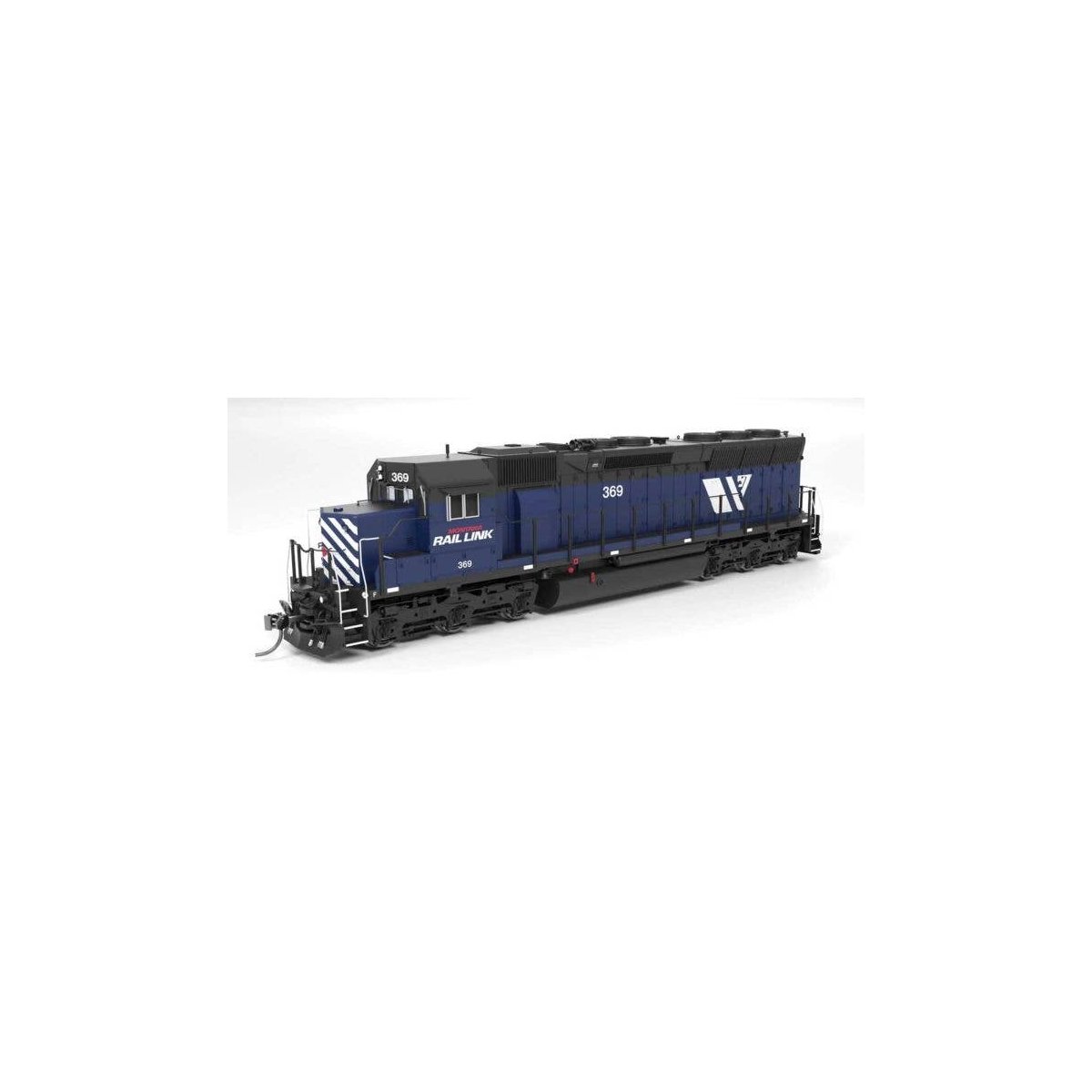 EMD SD45 - Sound and DCC - Paragon4(TM) -- Montana Rail Link 368 (blue, black, white, red, W Logo), HO, Broadway Limited Imports