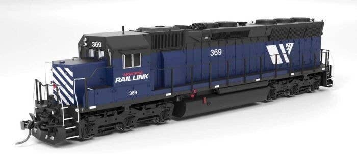 EMD SD45 - Sound and DCC - Paragon4(TM) -- Montana Rail Link 368 (blue, black, white, red, W Logo), HO, Broadway Limited Imports