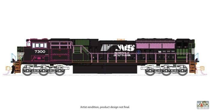 EMD SD70ACU - Sound and DCC -- Norfolk Southern 7300 (black, white, Horse Head Logo), N, Kato USA Inc 1768560S