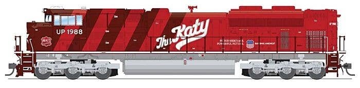 EMD SD70ACe - Standard DC - Stealth Series -- Union Pacific 1988 (Missouri-Kansas-Texas Heritage, red, silver), HO, Broadway Lim