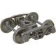 2-Rail A.S.F. A-3 Ride-Control Metal Trucks -- With 33′ Smooth-Back Metal P48 Wheels 1 Pair, O, Kadee Quality Products 755