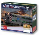 Commuter Train Set -- Metra F40PH (2018 Scheme), 3 Bi-Level Cars, Track Oval, Power Pack, N, Kato USA Inc 1060037