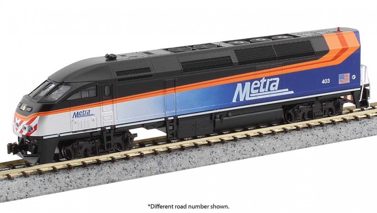 Motive Power Industries MP36PH - Standard DC -- Metra 424 (2020, gray, blue, orange, black roof), N, Kato USA Inc 1766124