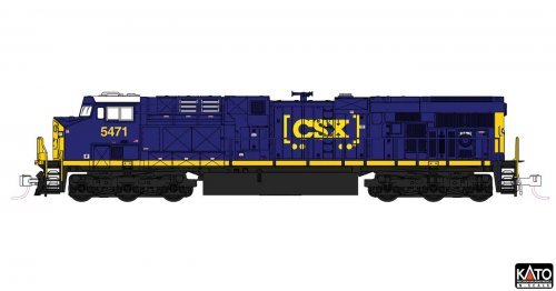 GE ES44AC GEVO - Standard DC -- CSX 5471 (blue, yellow, Boxcar Logo), N, Kato USA Inc 1768964