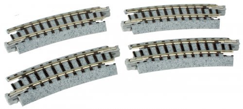 Unitrack -- Curved Track 9.75′ Radius 15-Degree pkg(4), N, Kato USA Inc 20101