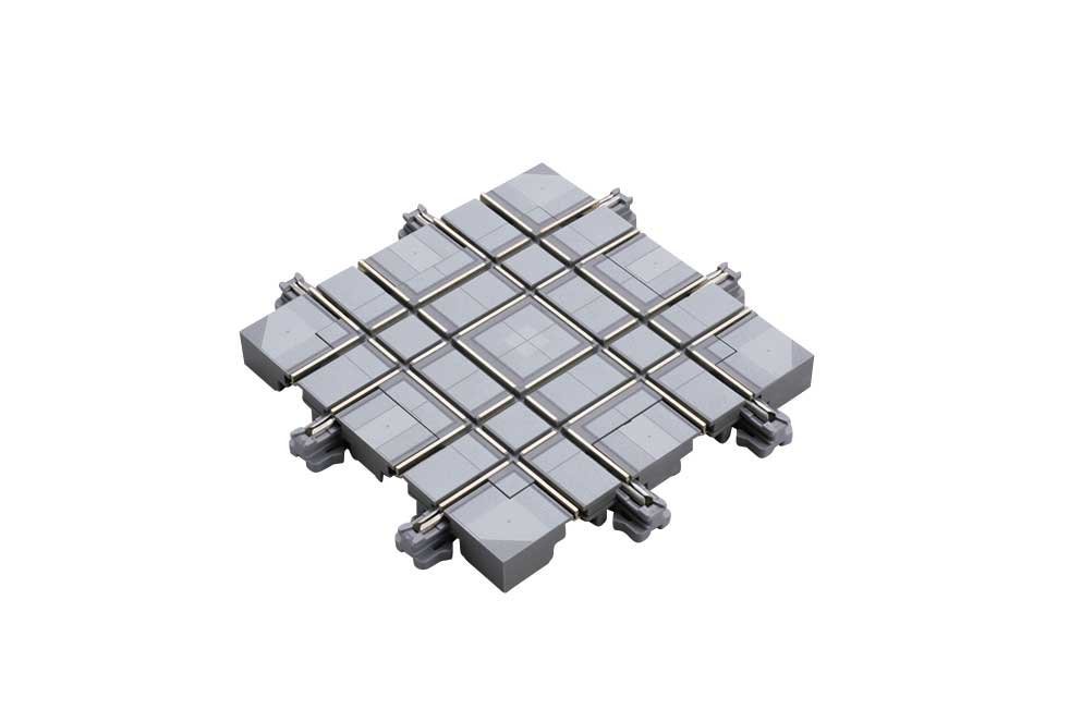 Street Track - Unitram -- Double Track 90 Degree Crossing 2-7/16′ 62mm, N, Kato USA Inc 40301