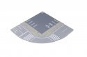 Street Plate for Unitram Track -- Quarter Circle Inner Road Plate with Printed Street Markings, N, Kato USA Inc 41101