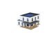 Lina Cube House with Terrace -- Polyplate Kit - 11.9 x 13.9 x 7.4cm, HO, Kibri 38339
