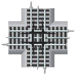 FasTrack(TM) Track w/Roadbed - 3-Rail -- 90-Degree Crossing, O, Lionel 612019