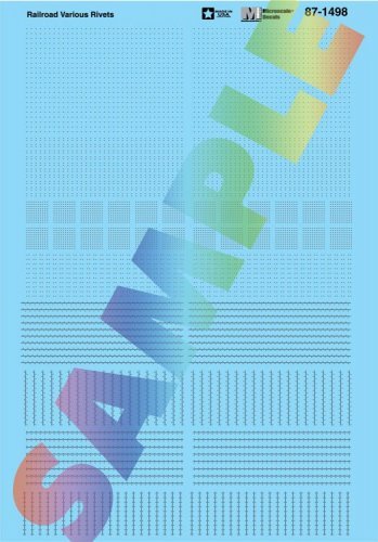 Railroad Texture Decal Set -- Railroad Various Rivets, Various Spacings, HO, Microscale Industries Inc 871498