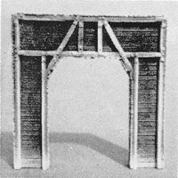 Single Track Tunnel Portal -- Timber - 2-1/2 x 2-3/8′ 6.2 x 5.9cm, N, Pre-Size Model Specialities 201