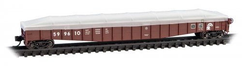 65′ Mill Gondola with Drop Ends & Tarp Load Cover Kit - Ready to Run -- Conrail 599610 (Boxc, N, Micro Trains Line 10700141