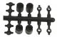 Universal Driveline Couplers -- 2.0mm Primary Cups Shaft, Add′l Cups & Horned Ball S, All Scales, Northwest Short Line 4896