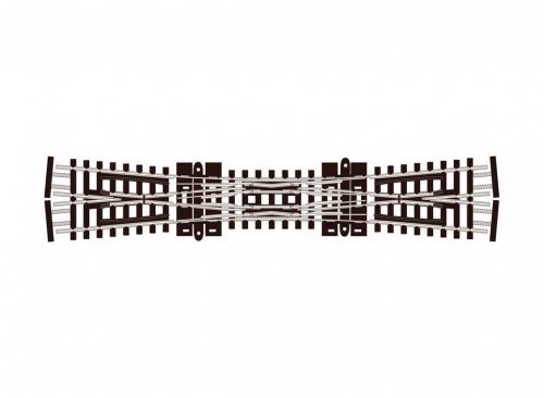 Code 55 Track -- Double-Slip Turnout, 10-Degree Crossing Angle, N, Peco SL390F