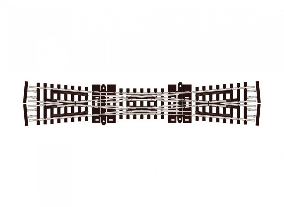 Code 55 Track -- Double-Slip Turnout, 10-Degree Crossing Angle, N, Peco SL390F