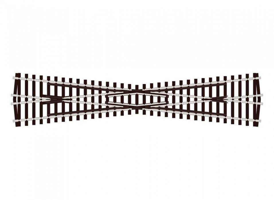 Code 100 Streamline Crossing -- Long, Insulfrog - 12-Degree, HO, Peco SL94