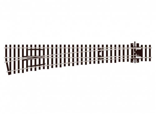 Code 75 Streamline Large Radius Turnout -- Left Hand, Electrofrog, HO, Peco SLE189