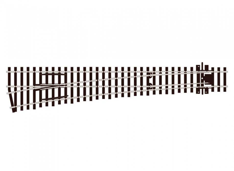 Code 75 Streamline Large Radius Turnout -- Left Hand, Electrofrog, HO, Peco SLE189