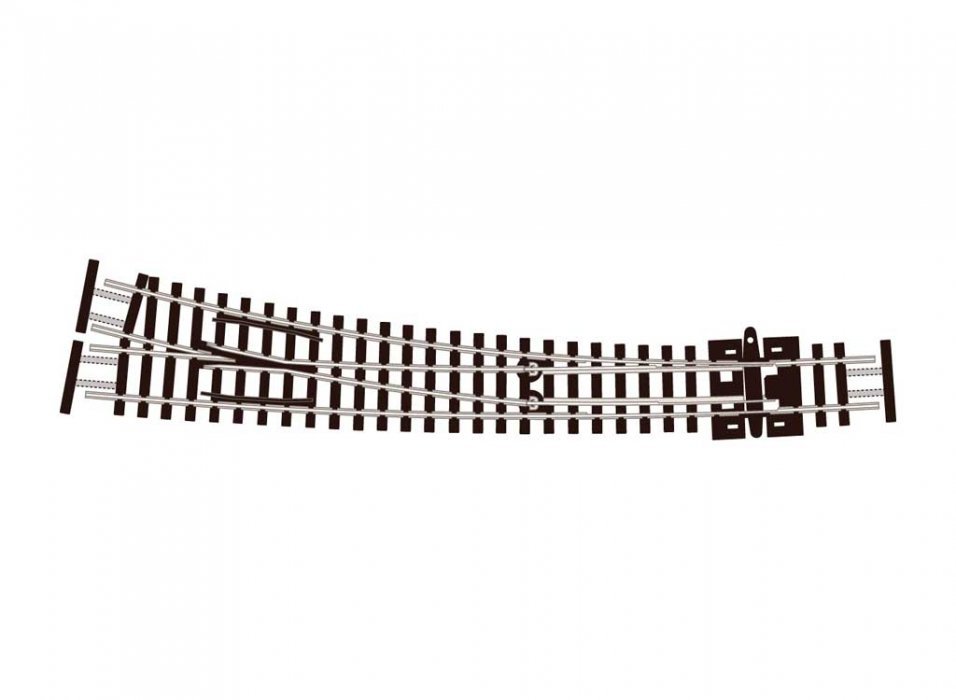 Code 55 Medium Radius Curved Turnouts w/ Electrofrog -- Right Hand, N, Peco SLE386F