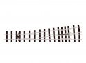 Code 200 Nickel Silver -- Turnout Medium Radius Left Hand, O, Peco SLE696