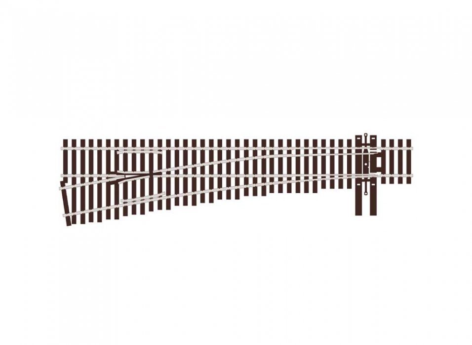 North American-Style Code 83 6 Turnout - Streamline -- Left Hand, Unifrog, HO, Peco SLU8362