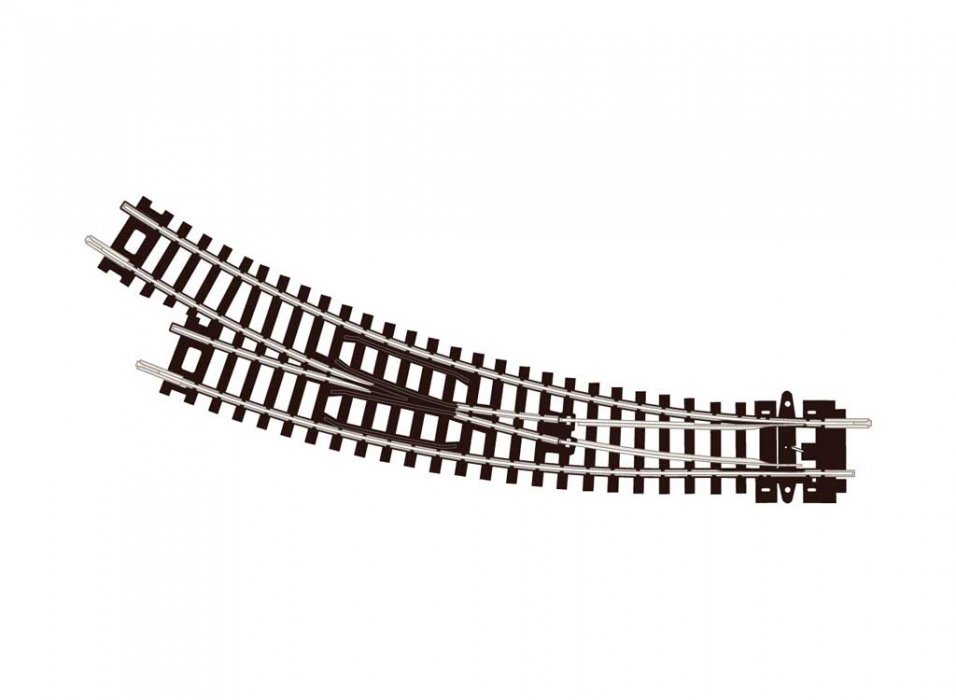 Code 80 Curved Turnout - Setrack -- Right Hand, N, Peco ST44