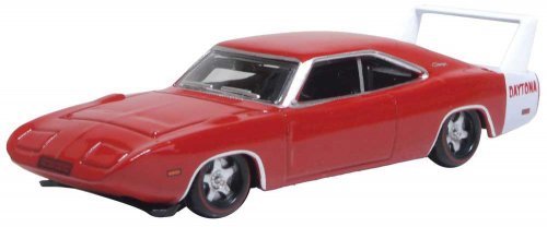 1969 Dodge Charger Daytona - Assembled -- Charger Red, White, HO, Oxford Diecast 87DD69005