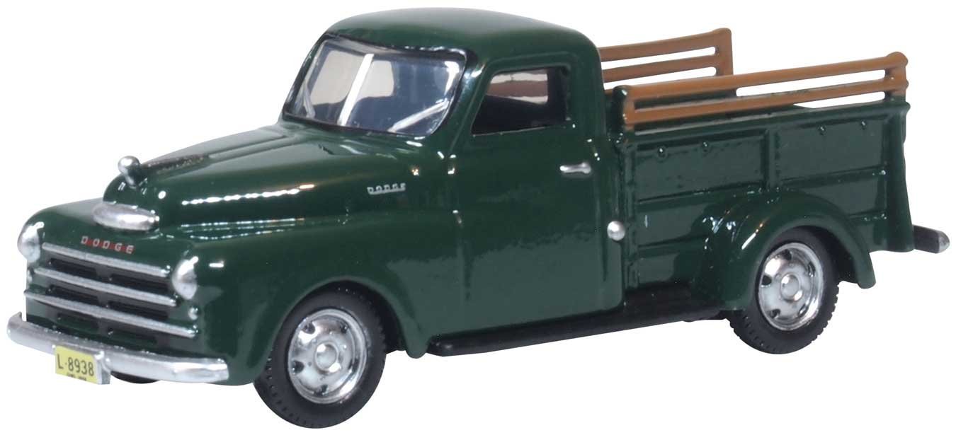 1948 Dodge B-1B Pickup Truck - Assembled -- Dark Green, HO, Oxford Diecast 87DP48002