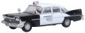 1959 Plymouth Savoy Sedan - Assembled -- Oklahoma Highway Patrol (black, white), HO, Oxford Diecast 87PS59001