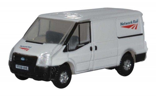 Ford Transit SWB Low Roof Van - Assembled - Assembled -- Network Rail (white, black, red), N, Oxford Diecast NFT023