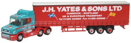1990-2010 Scania T Tractor with Curtain-Side Trailer - Assembled -- J.H. Yates and Sons Ltd., N, Oxford Diecast NTCAB008