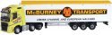 Volvo FH4 Tractor with Walking-Floor Trailer - Assembled -- Mc Burney (yellow, white, red, blac, N, Oxford Diecast NVOL4008